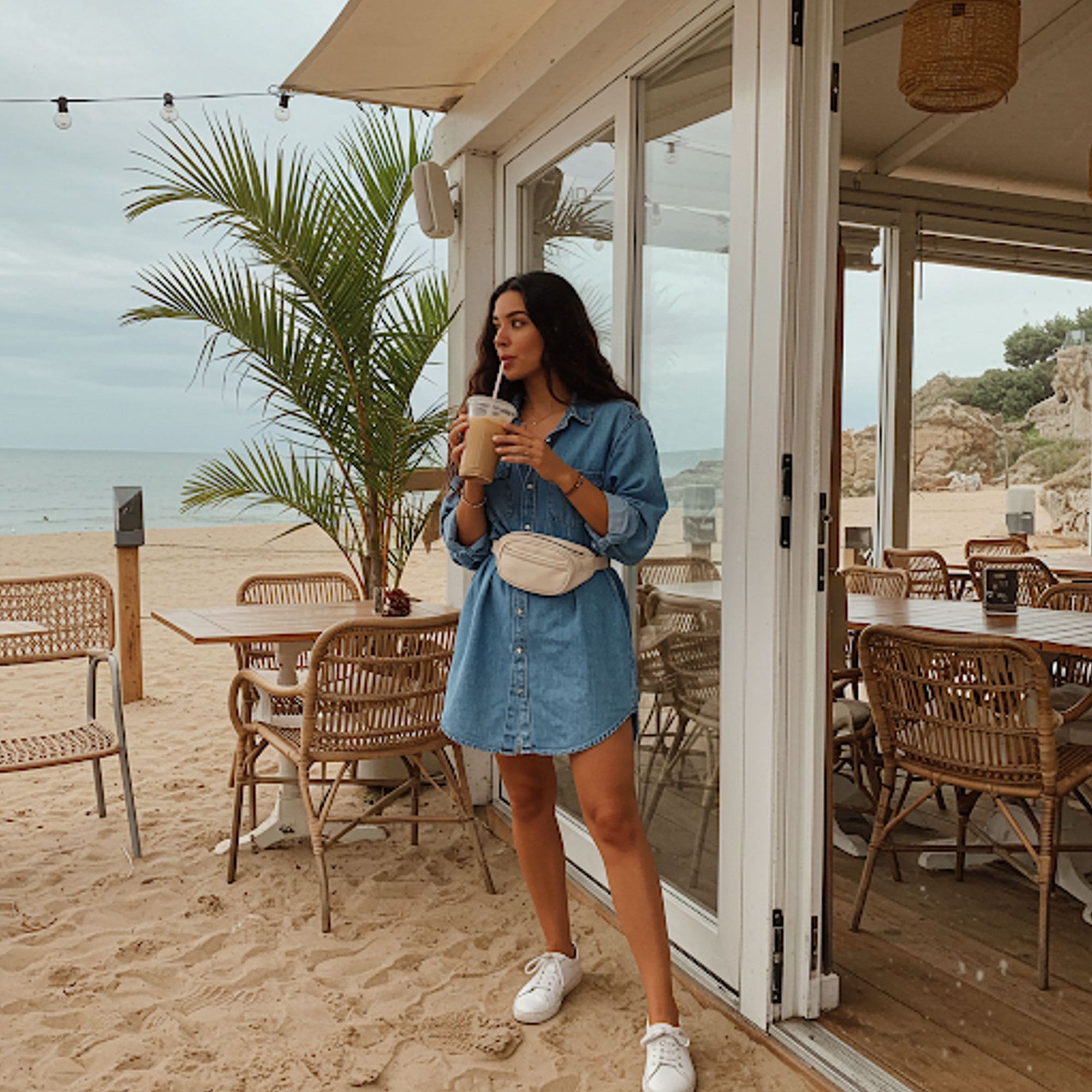 Denim Shorts Island Outfit