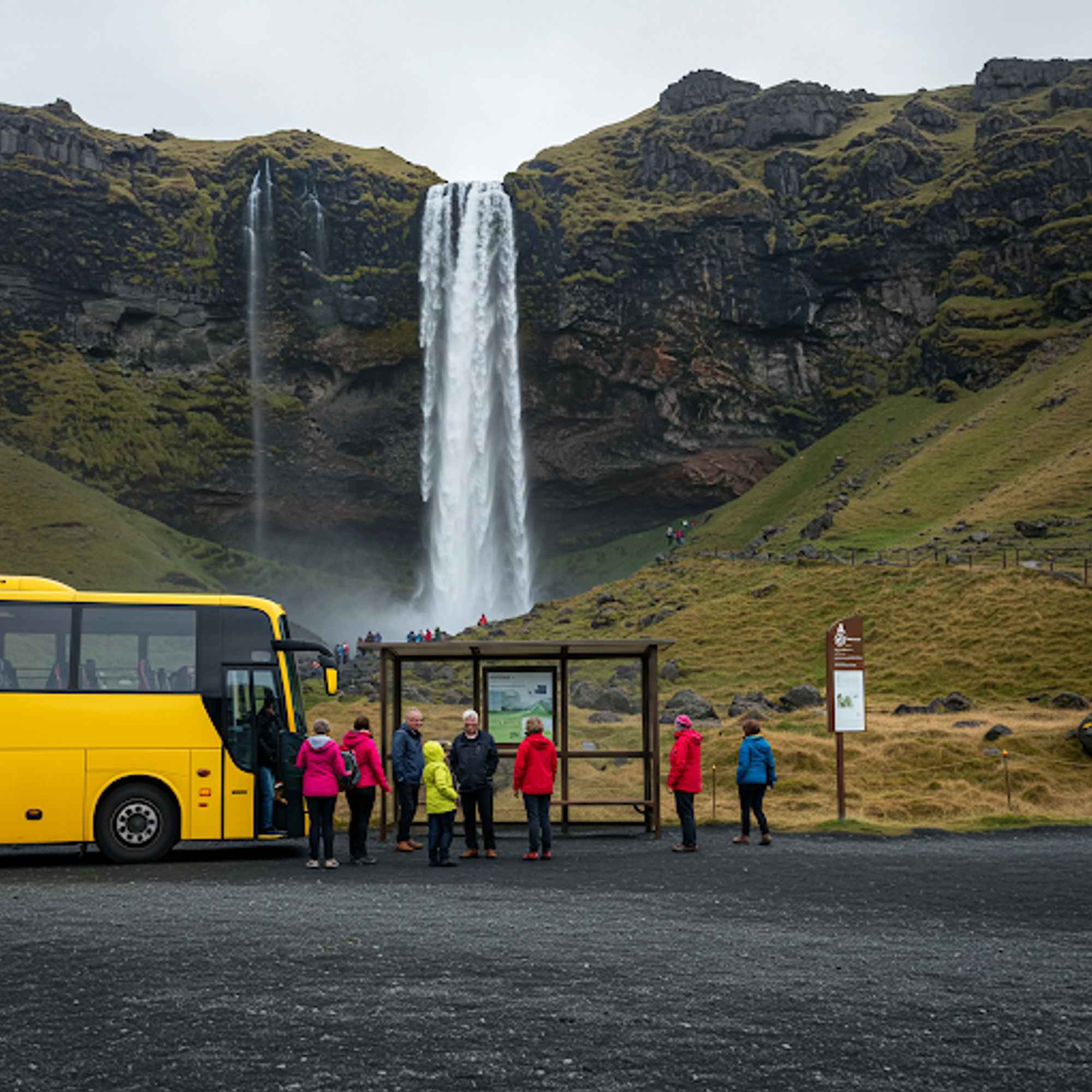 Seljalandsfoss Waterfall in Winter