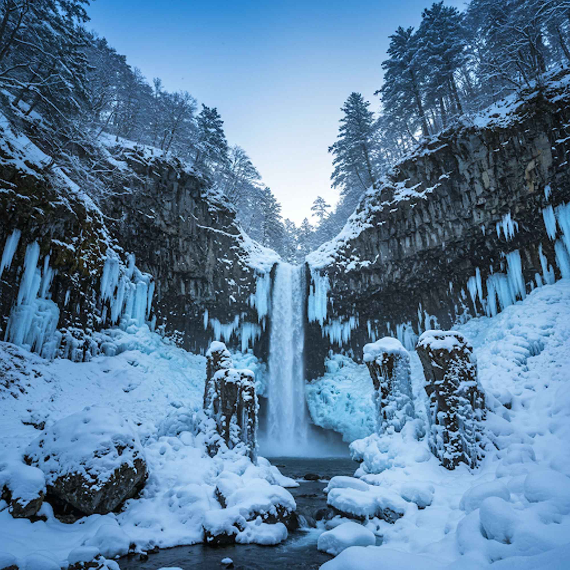 Waterfall with Stunning Seasonal