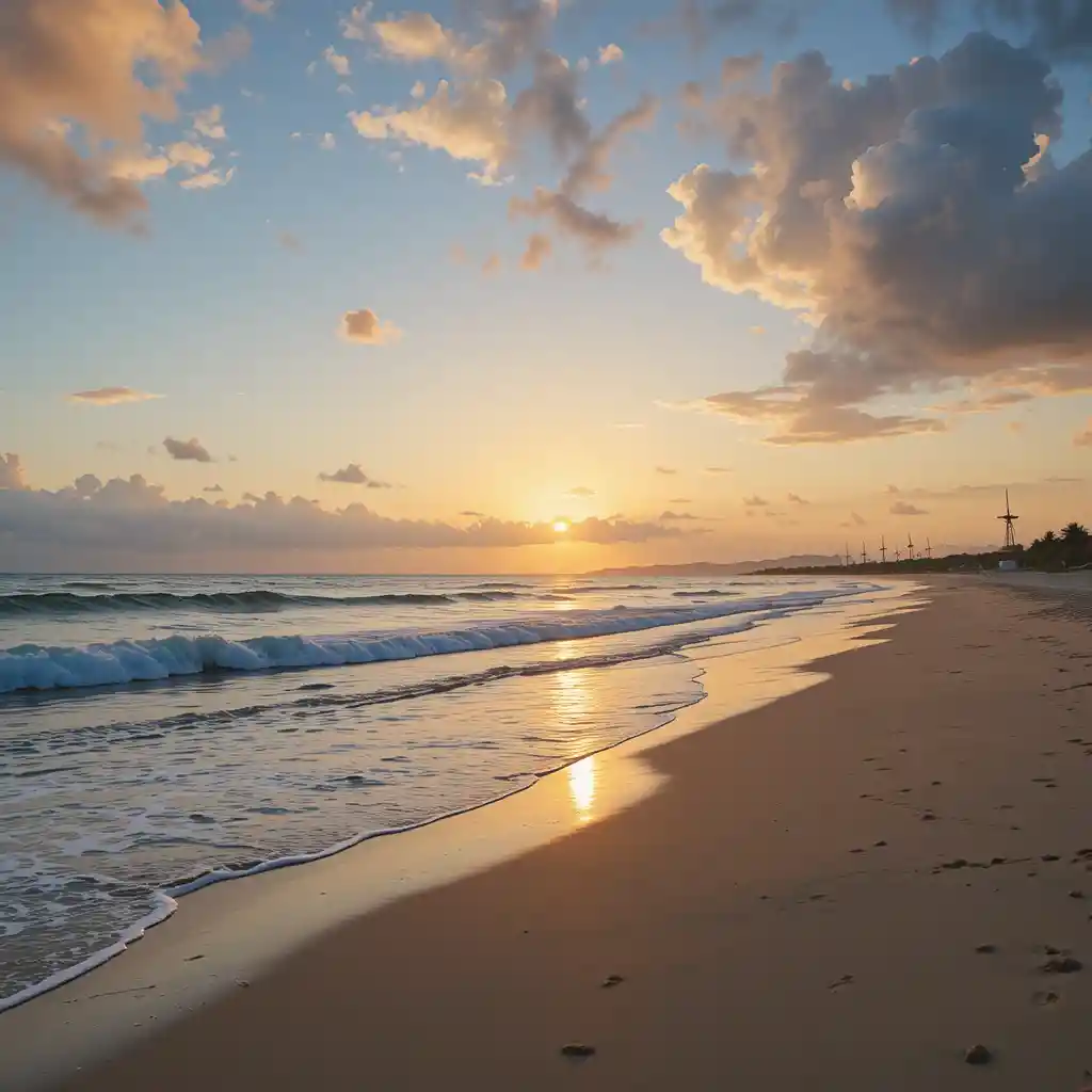 Sunset and Scenic Philippines Beach