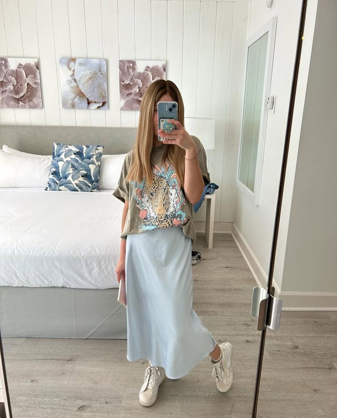 Graphic Tee with Midi Skirt